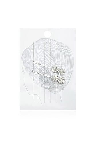 Forever21 Faux Pearl And Rhinestone Flower Bobby Pin Set
