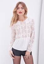 Love21 Women's  Contemporary Floral-embroidered Blouse
