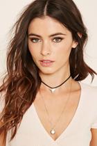 Forever21 Black & Gold Geo Charm Layered Necklace