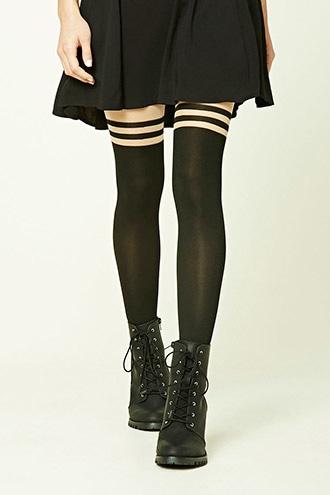 Forever21 Colorblock Striped Tights