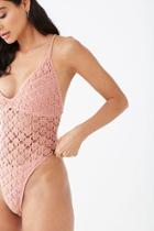 Forever21 Crochet Halter One-piece Swimsuit
