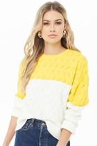 Forever21 Colorblock Fisherman Knit Sweater