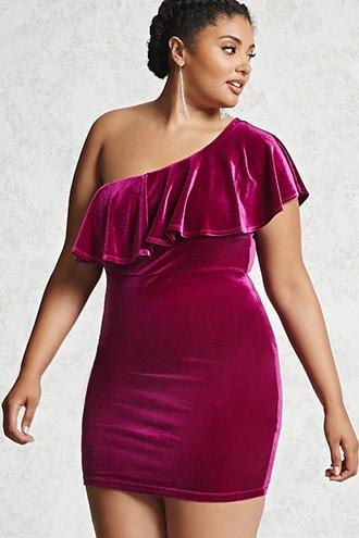 Forever21 Plus Size Velvet Flounce Dress