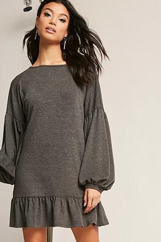 Forever21 Marled Ruffled Hem Tunic