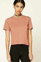 Forever21 Women's  Mauve Vented Boxy Tee