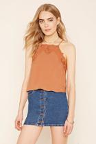 Love21 Women's  Apricot Contemporary Embroidered Cami