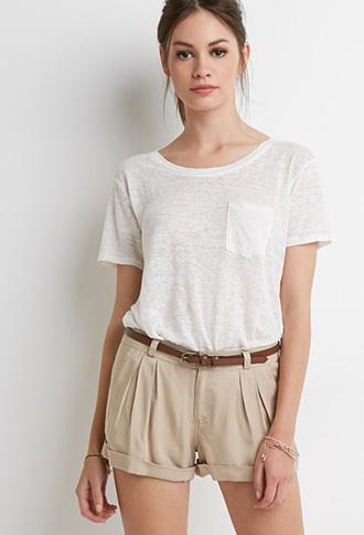 Forever21 Belted Cuff Shorts
