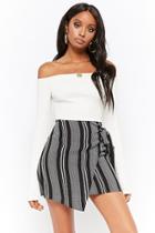 Forever21 Striped Wrap Mini Skirt