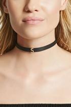 Forever21 Initial Faux Leather Choker