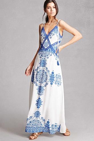 Forever21 Ornate Print Maxi Dress