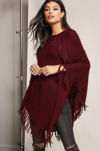 Forever21 Fringe Sweater-knit Poncho