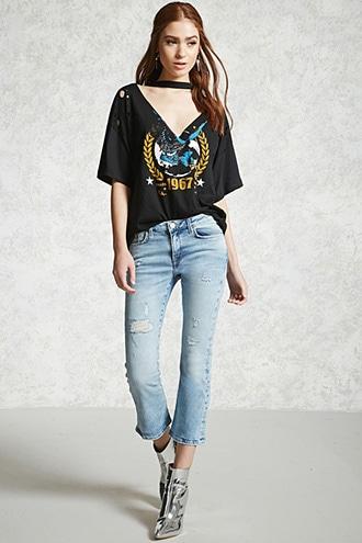 Forever21 Distressed Cropped Jeans