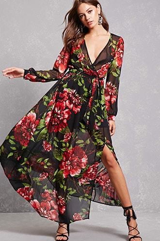 Forever21 Floral Chiffon Maxi Dress