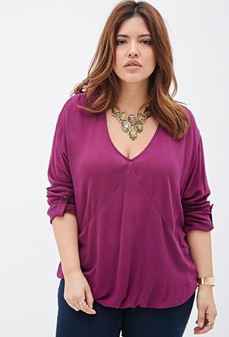 Forever21 Plus Size Crepe V-neck Blouse