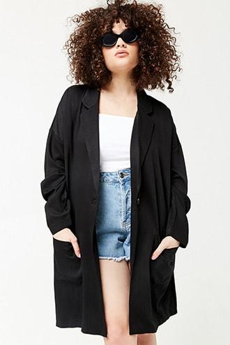 Forever21 Plus Size Longline Single-breasted Blazer