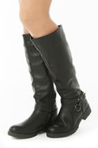 Forever21 Studded Faux Leather Knee-high Boots