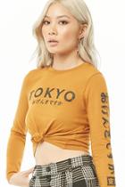 Forever21 Tokyo Graphic Knot-front Top