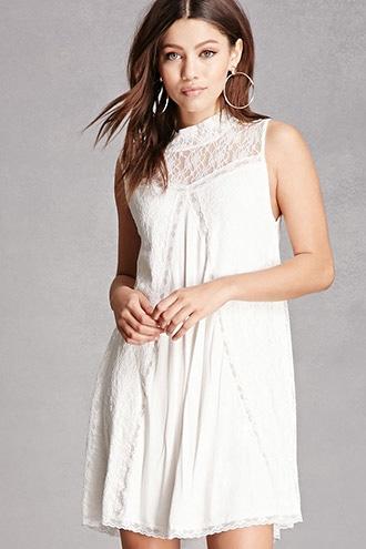 Forever21 Lace Panel Trapeze Mini Dress