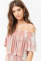 Forever21 Tie-dye Off-the-shoulder Crop Top