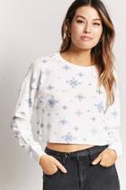 Forever21 Snowflake Print Waffle Top