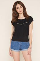 Forever21 Women's  Fringe-cutout Top