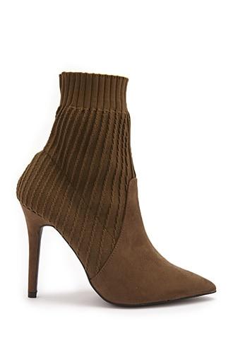 Forever21 Faux Suede & Knit Sock Boots