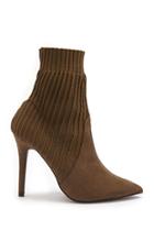 Forever21 Faux Suede & Knit Sock Boots