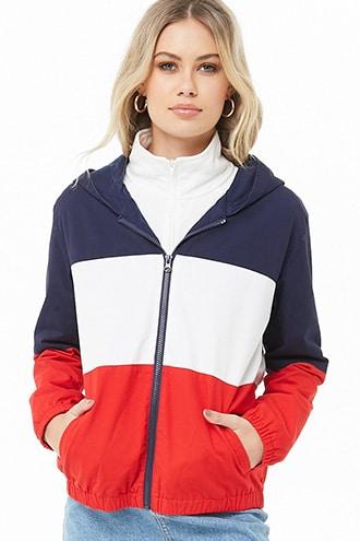 Forever21 Colorblock Zip-up Jacket