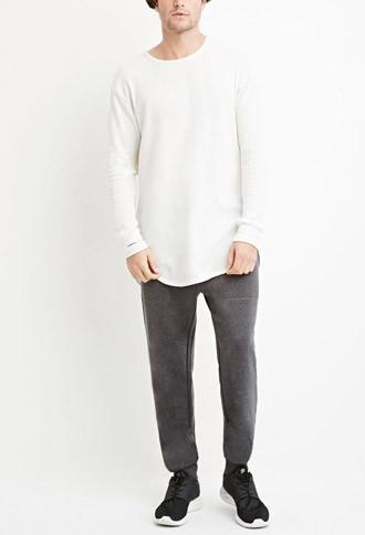 21 Men Men's  Charcoal Heather Drawstring French Terry Joggers