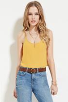 Forever21 Women's  Mustard Boxy Cropped Cami