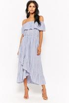 Forever21 Pinstriped Flounce High-low Dress