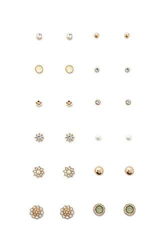 Forever21 Floral & Ball Stud Earring Set