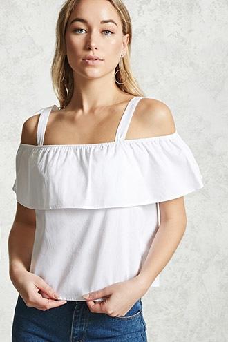 Forever21 Flounce Open-shoulder Top