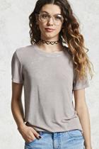 Forever21 Mineral Wash Ribbed Tee