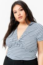 Forever21 Plus Size Striped Twist-front Top