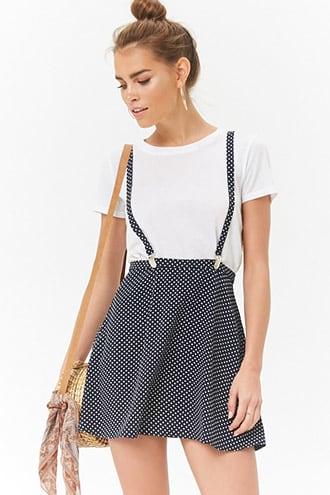 Forever21 Polka Dot Suspender Skirt