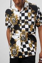 Forever21 Checkered Baroque Print Shirt