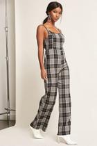 Forever21 Tartan Plaid Wide-leg Jumpsuit