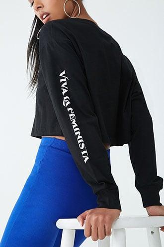 Forever21 La Feminista Graphic Crop Top