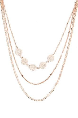 Forever21 Floral Filigree Layered Chain Necklace