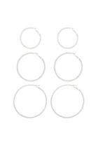 Forever21 Silver Etched Hoop Earring Set