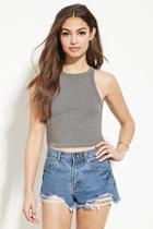 Forever21 Women's  Charcoal Cotton-blend Tank