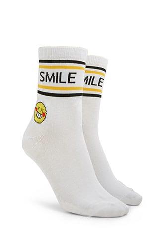 Forever21 Smile Graphic Crew Socks
