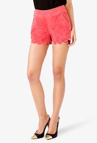 Forever21 Faux Suede Scalloped Shorts