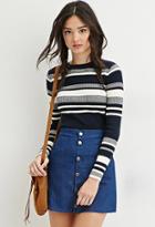 Forever21 Women's  Cropped Stripe Sweater