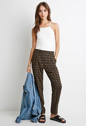 Forever21 Diamond Print Joggers