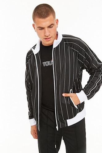 Forever21 Striped Ribbed-trim Jacket
