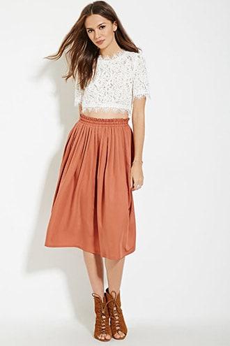 Forever21 Contemporary Pleated A-line Skirt
