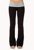 Forever21 Women's  Contrast Fit & Flare Yoga Pants