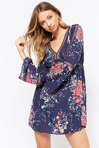 Forever21 Ladder-trim Floral Dress